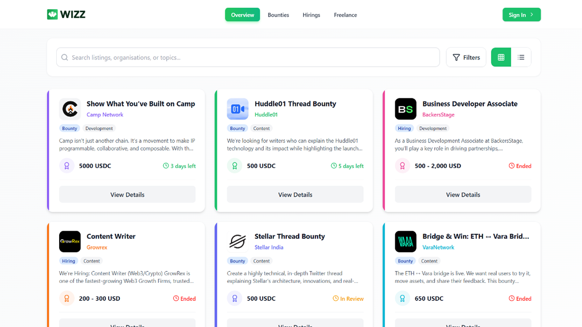 Wizz - Crypto Bounties, Web3 Jobs & Talent Marketplace